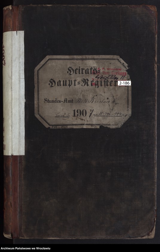 image.from.unit.number "Heiraths-Haupt-Register Breslau II 1907 Band 5"