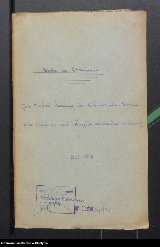 image.from.unit.number "Jahr Kirchen Rechnung der Widminschen Kirchen aller Einnahme und Ausgabe wie auch Bau-Rechnung"