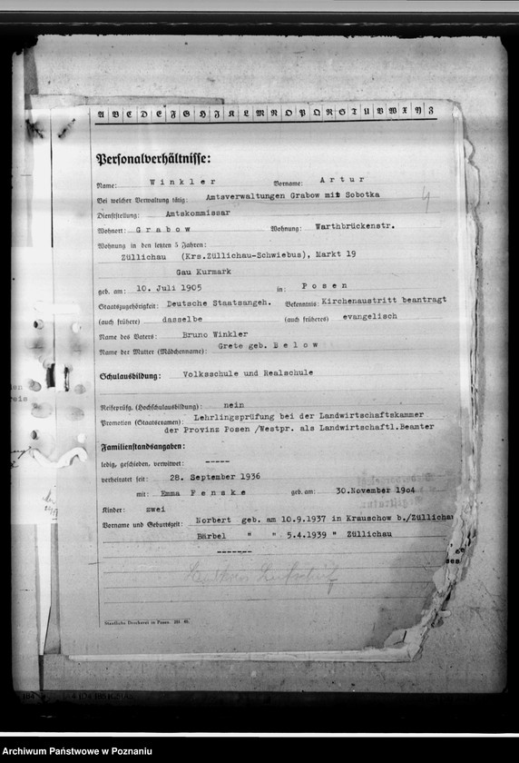 Obraz 8 z jednostki "Winkler, Artur - komisarz obwodowy"