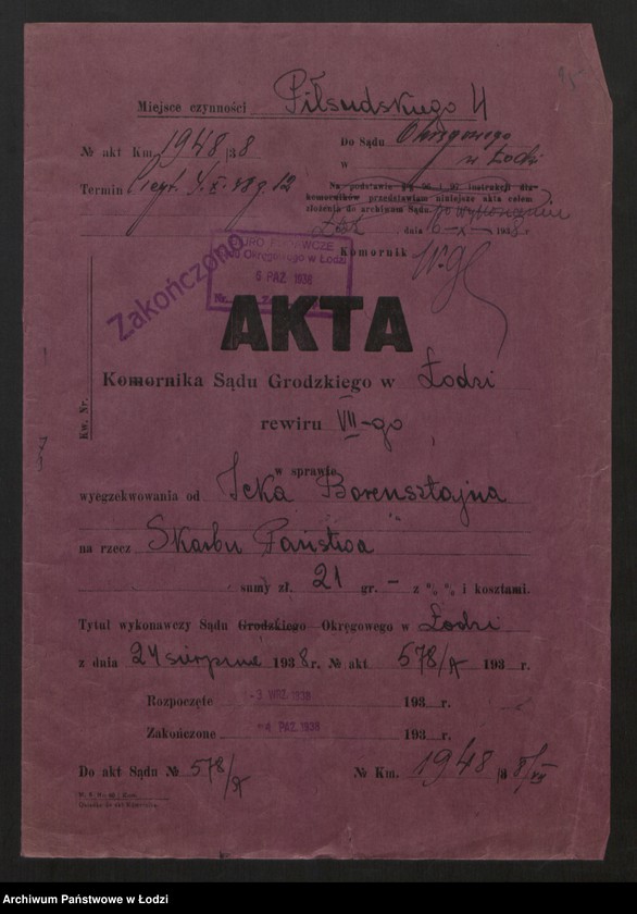 Obraz 17 z jednostki "Icek Borensztajn- handel skór"