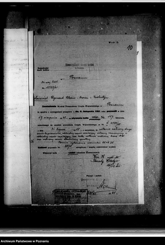 Obraz 15 z jednostki "Browar parowy w Wolsztynie nr woj. kotła 5285"