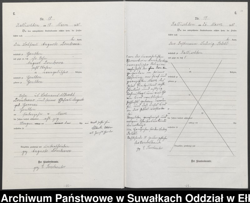 image.from.unit.number "[Sterbe-Neben-Register des Königlich Preussischen Standes-Amtes Kallischken Kreis Johannisburg]"