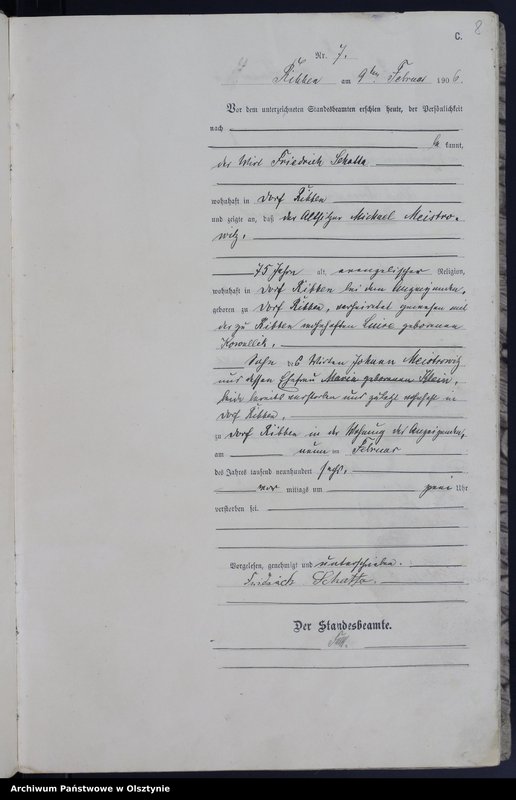 image.from.unit.number "Sterbe-Haupt-Register Nr 1 - 74"