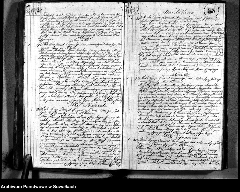 image.from.unit.number "Księga aktu urodzonych gminy suwalskiey, powiatu dąbrowskiego w departamencie łomżyńskim od dnia 1 maja 1813 po 1 maja 1814"