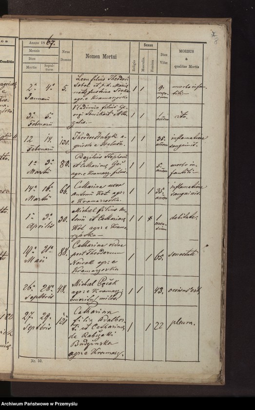 Obraz 11 z jednostki "[Kopie ksiąg metrykalnych parafii Kramarzówka (dekanat Pruchnik) za lata 1867-1878]"