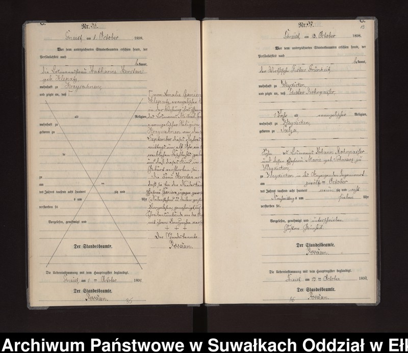 image.from.unit.number "Sterbe-Neben-Register des Königlichen Preussischen Standes-Amtes Gneist Kreis Lötzen"