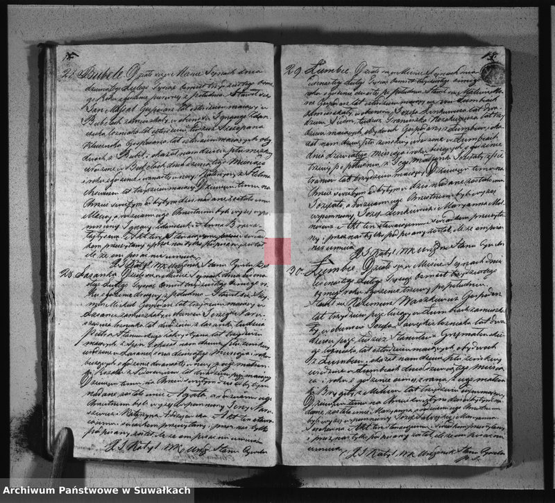 image.from.unit.number "Księga duplikat akt urodzonych, zaślubionych i umarłych w parafii sejneńskiey w roku 1838"