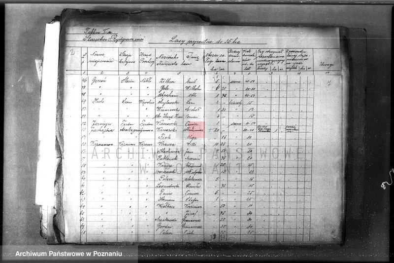 Obraz 8 z jednostki "/Lasy prywatne/ Spis według powiatów"