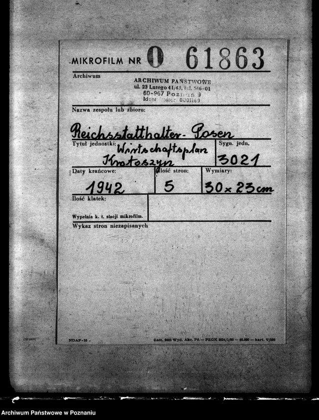 Obraz 2 z jednostki "Wirtschaftsplan Krotoschin"