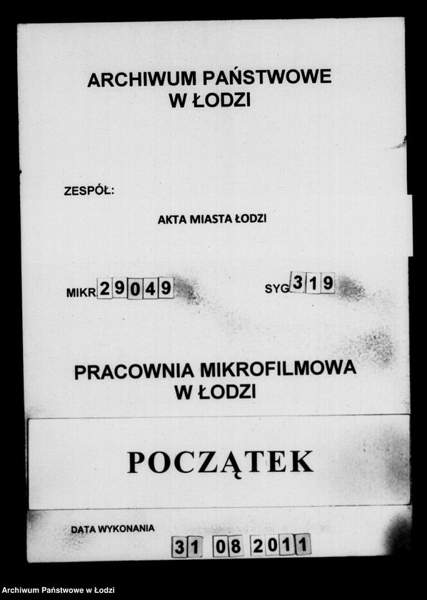 Obraz 1 z jednostki "Akta tyczące się pożyczki bankowej Juliusza Knolla"