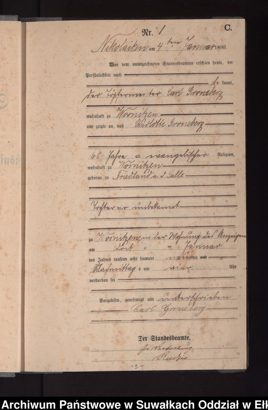 image.from.unit.number "Sterbe-Haupt-Register des Königlichen Preussischen Standes-Amtes Nikolaiken Kreis Sensburg"