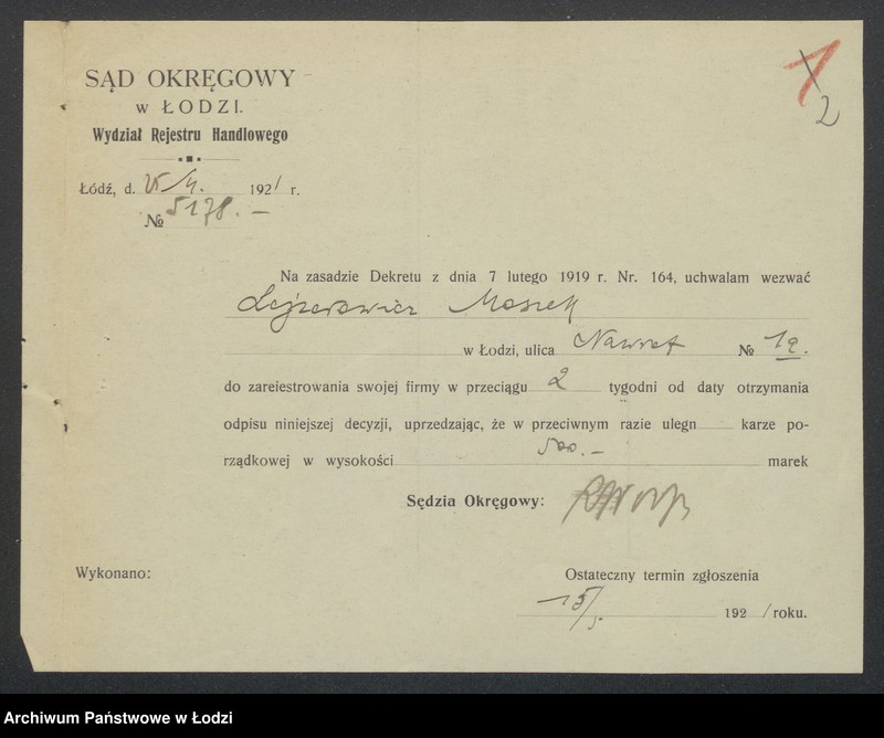 Obraz 4 z jednostki "Moszek Lajzerowicz- sprzedaż galanterji"