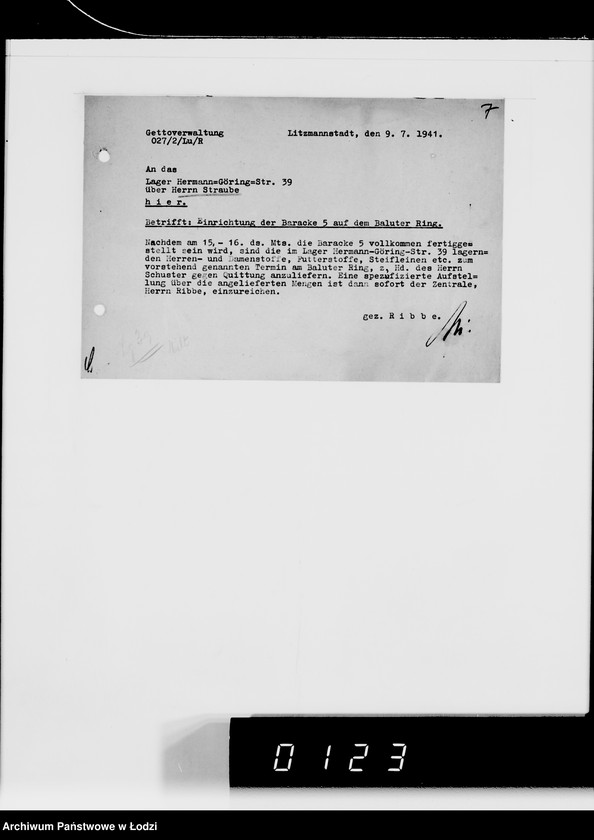 Obraz 11 z jednostki "Beschlagnahmte Sachen. Lager 39 [Kwity przesyłkowe i listy tyczące się przesyłek towarów]"