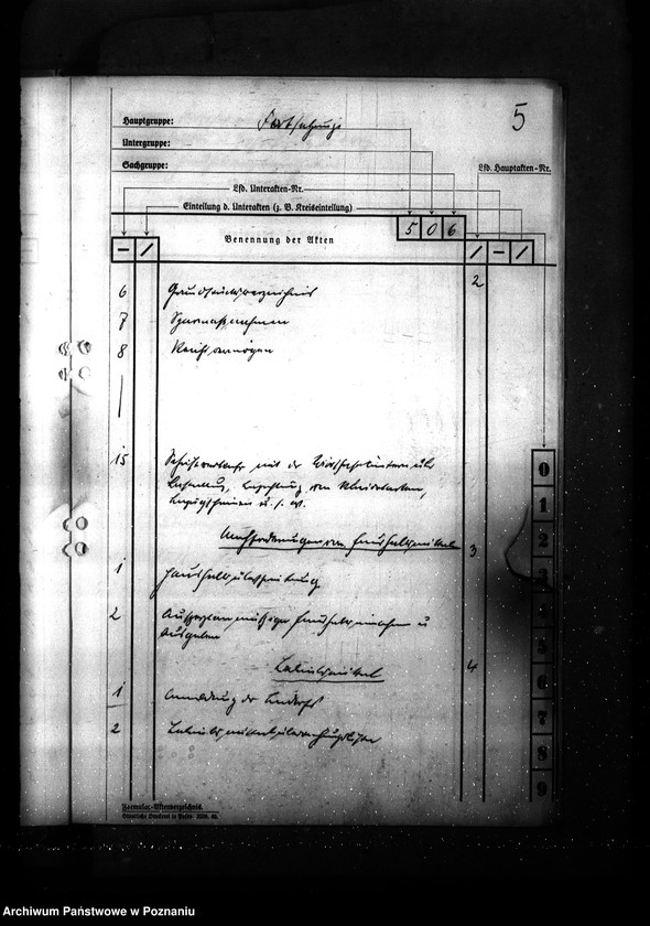 Obraz 9 z jednostki "Wykaz akt dla wydziału Wirtschaft und Arbeit"