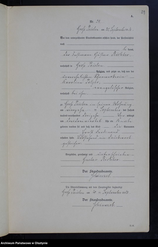 image.from.unit.number "Geburts-Neben-Register Nr 1 - 38 [Księga urodzeń- wtóropis ]"