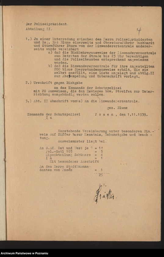 Obraz 7 z jednostki "[Zarządzenia i okólniki Einwandererzentralstelle Nord - Ost in Posen [Poznań]"