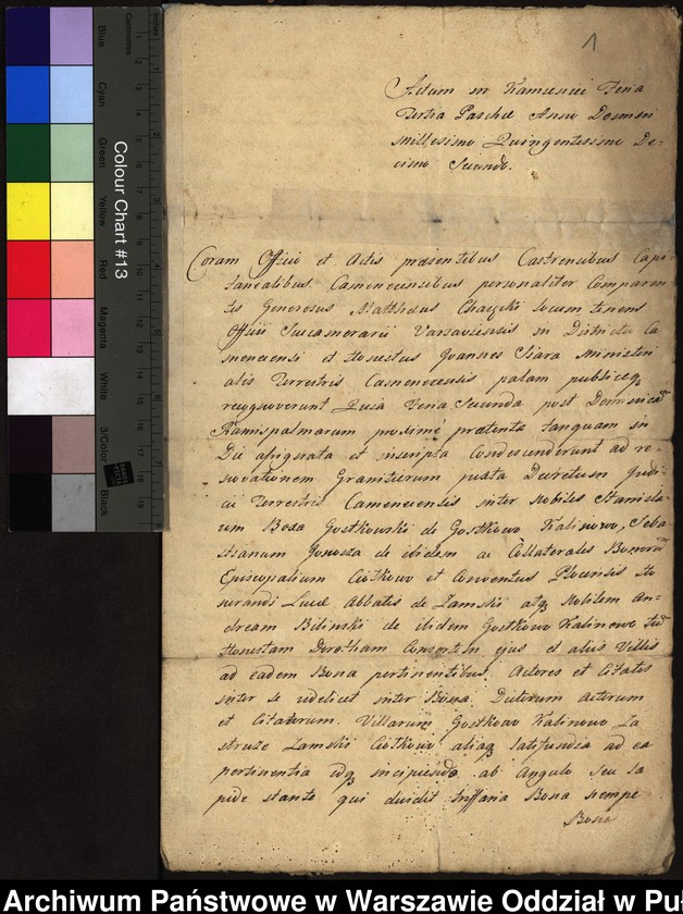 image.from.unit.number "Kopia ekstraktu z ks. gr. kamienieckich oblaty aktu ustalenia granic z 1512 roku między dobrami opata Łukasza Zambski a dobrami szlacheckimi Gostkowo, Kalinowo, Zastróże i Ciółkowo"