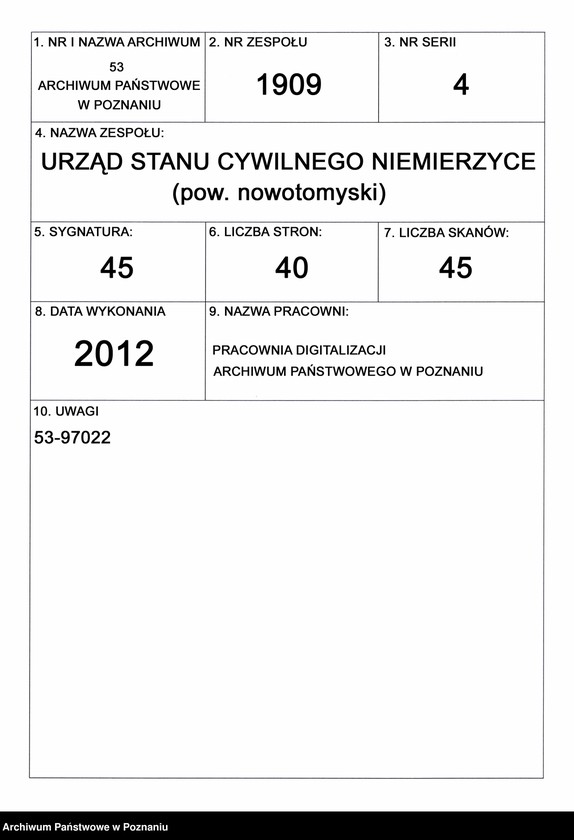 Obraz 1 z jednostki "Księga zgonów"
