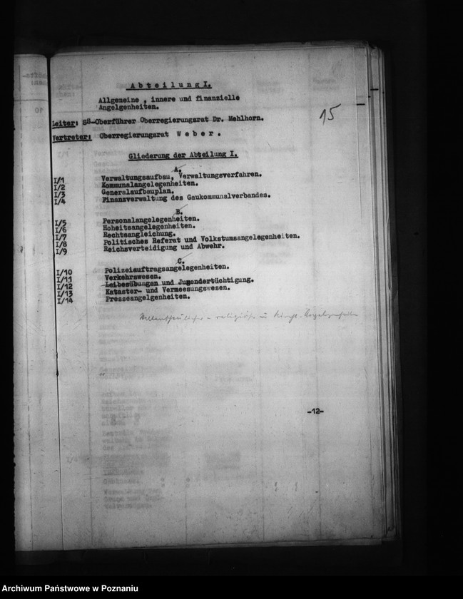 Obraz 19 z jednostki "Geschäftsverteilungsplan (urzędu namiestnika)"