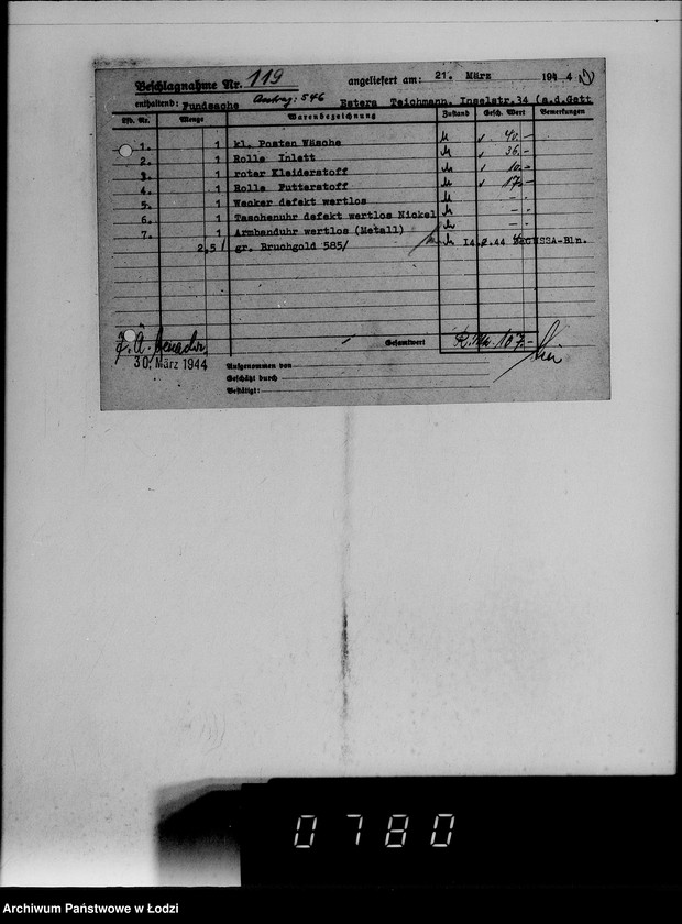 Obraz 16 z jednostki "Fundsachen. [Kartoteka]"