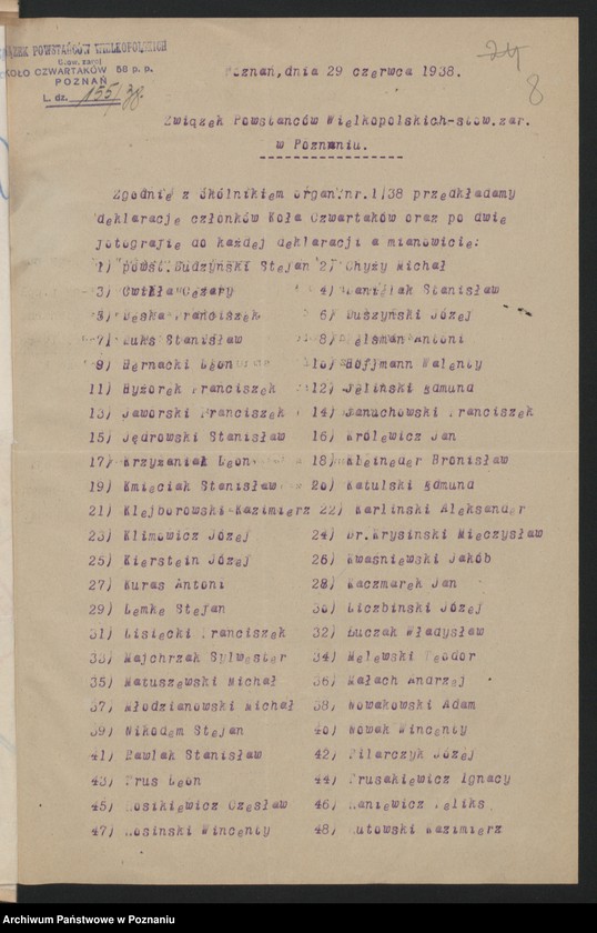 Obraz 10 z jednostki "Poznań - koło czwartaków - akta koła."