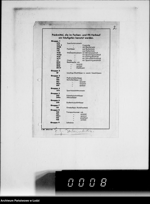Obraz 6 z jednostki "[Korespondencja firm niemieckich oferujących dostawę środków chemicznych, farb, maszyn wiertniczych, tokarek i innych urządzeń oraz wapna dla zakładów produkcyjnych w Getcie].I-J-K."