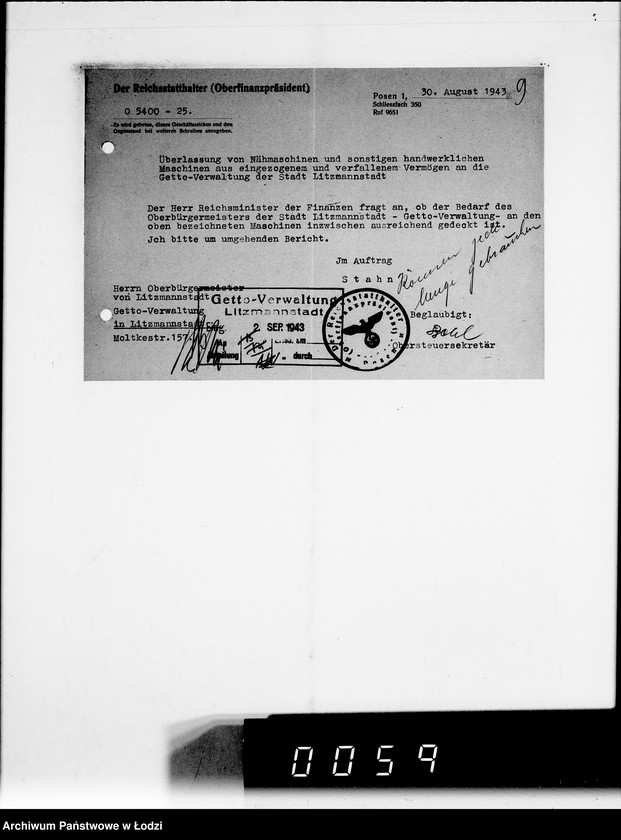 Obraz 13 z jednostki "Nähmaschinen. [Korespondencja w sprawie zakupu, transport i rachunki]"