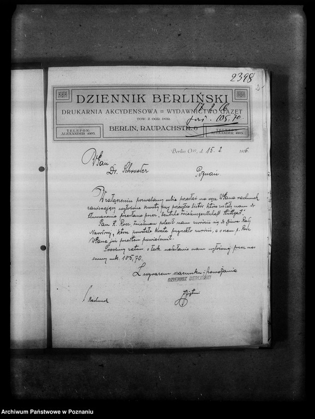 Obraz 6 z jednostki "Korespondencja Komitetu dla Bezdomnych w Berlinie w sprawie pomocy materialnej dla Polaków w Niemczech."