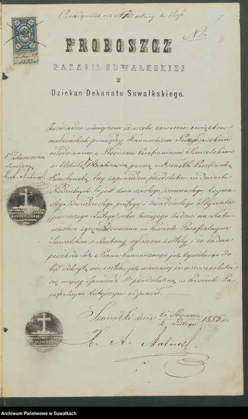 image.from.unit.number "Dokumenty k Aktom Brakosčetanija Punskago Prichoda s 1885 goda"