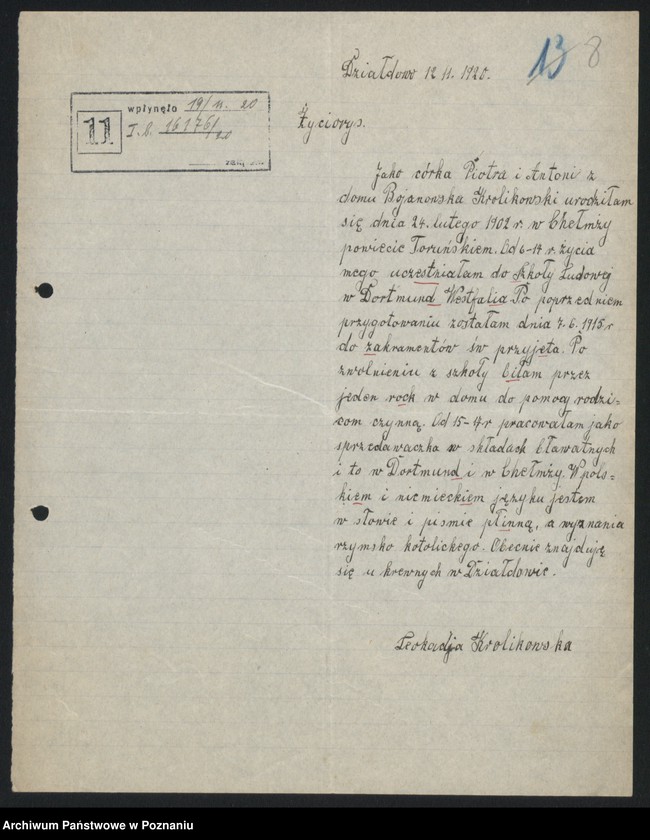 Obraz 10 z jednostki "[Sprawy osobowe Urzędu Pośrednictwa Pracy w Działdowie]"