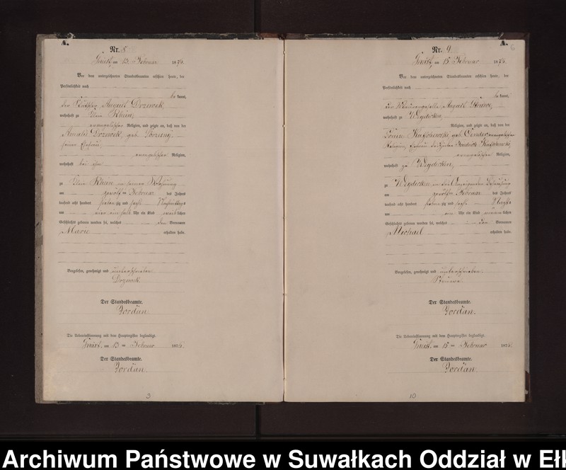 image.from.unit.number "Geburts-Neben-Register des Preussischen Standes-Amtes Gneist Kreis Loetzen"