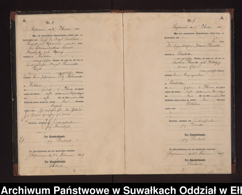 image.from.unit.number "Geburts-Neben-Register des Preussischen Standes-Amtes Stasswinnen Kreis Loetzen"