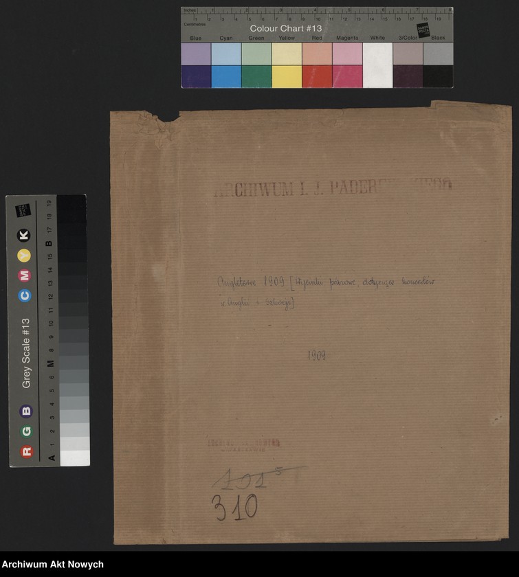 image.from.unit.number "Angleterre 1909. Wycinki prasowe dotyczące koncertów w Anglii i Szkocji"