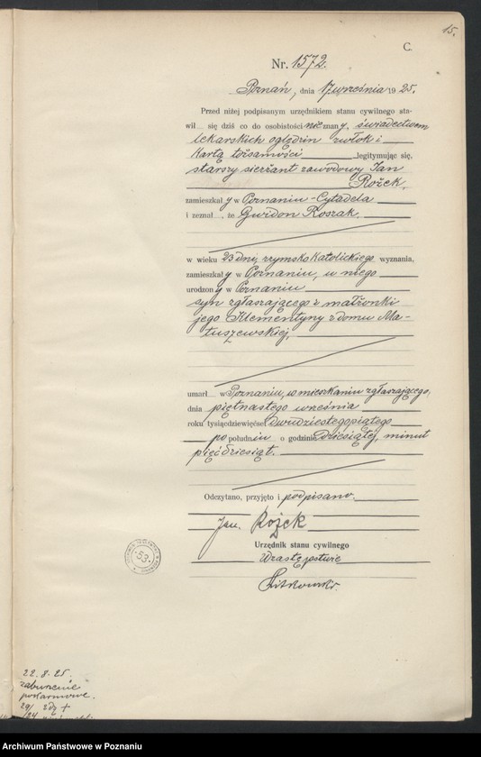 Obraz 17 z jednostki "Księga miejscowa zgonów tom IV [Rejestr główny zgonów]"