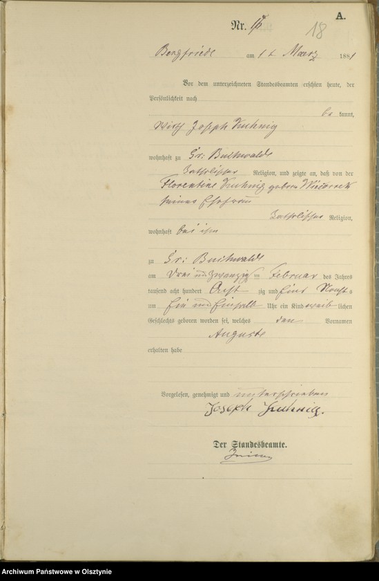 image.from.unit.number "Geburts-Haupt-Register Nr 1 - 98"