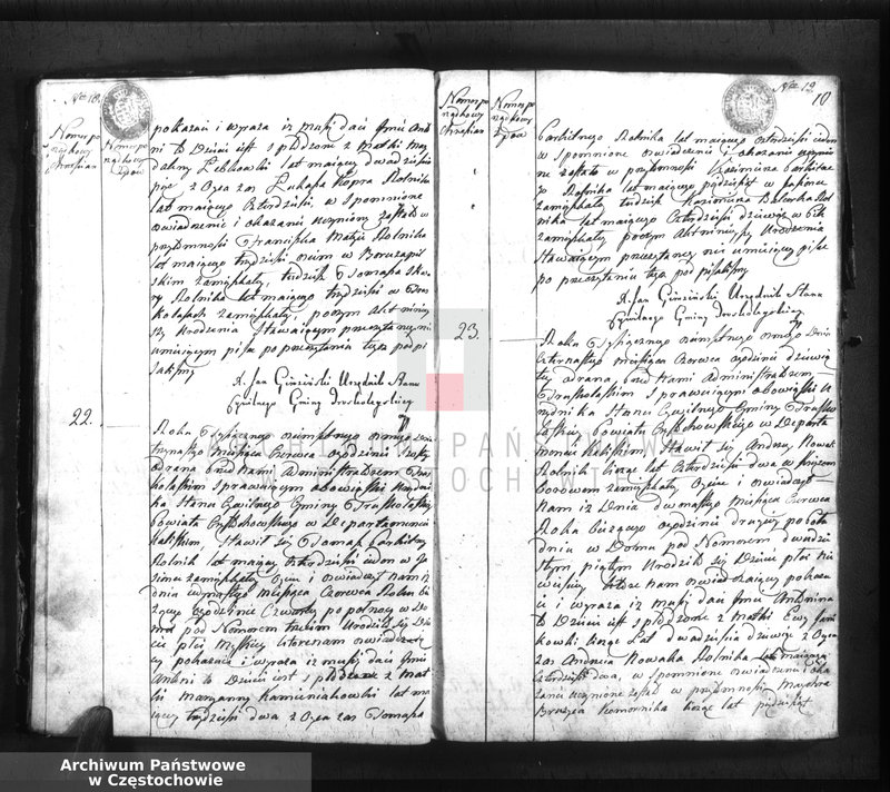 image.from.unit.number "Akta stanu cywilnego urodzenia gminy Truskolasy, powiatu częstochowskiego w departamencie kaliskim, zaczęte od dnia 1 miesiąca maja 1808 do dnia ostatniego miesiąca kwietnia 1809 roku"