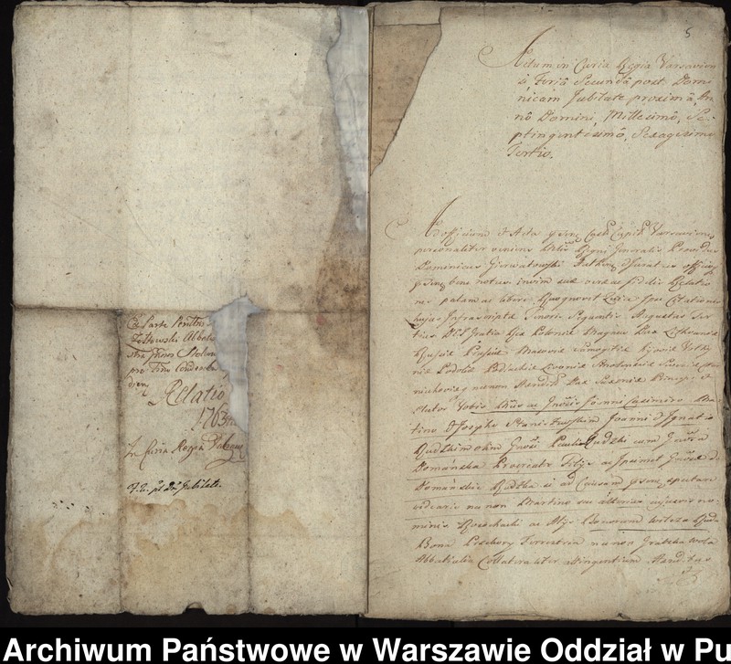 image.from.unit.number "Ekstrakty z ks. gr. i ziem. warszawskich oraz sumariusze dokumentów przedstawianych przez strony jako materiał dowodowy w sprawach z lat 1755-1767 między opatem Walentym Michałem Żółtowskim i konwentem a Jakubem i Anną Stokowskimi o rozgraniczenie dóbr opackich Grabie i Grabia Wólka i dóbr Stokowskich Osieczek i Przekory oraz o wzajemne szkody"