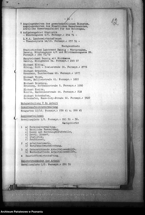 Obraz 16 z jednostki "Geschäftsverteilungsplan der Behörde des Reichsstatthalters in Danzig- Westpreussen"