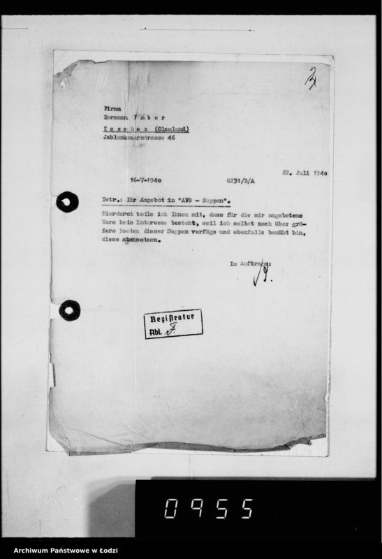 Obraz 5 z jednostki "[Korespondencja z urzędami, instytucjami i firmami]. Lit.Fa-Fy."