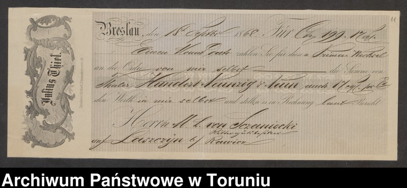 image.from.unit.number "[Michał Leon Sczaniecki i Bogusława z Kruszyńskich. Akcje, rachunki, wyliczenia finansowe, autografy (m. in. Szymona Askenazego), "bilet na bal u sułtana", itp.]"