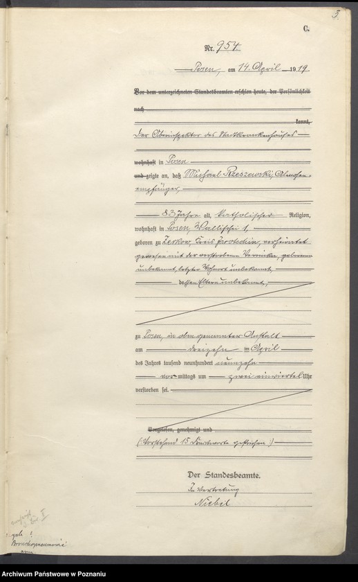 Obraz 5 z jednostki "Księga miejscowa zgonów tom III [Rejestr główny zgonów]"