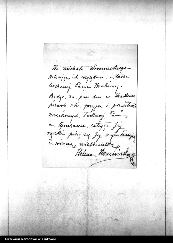 Obraz 8 z jednostki "Korespondencja Katarzyny Potockiej. Listy od: Krasińska Helena ~ Kwilecka Maria"