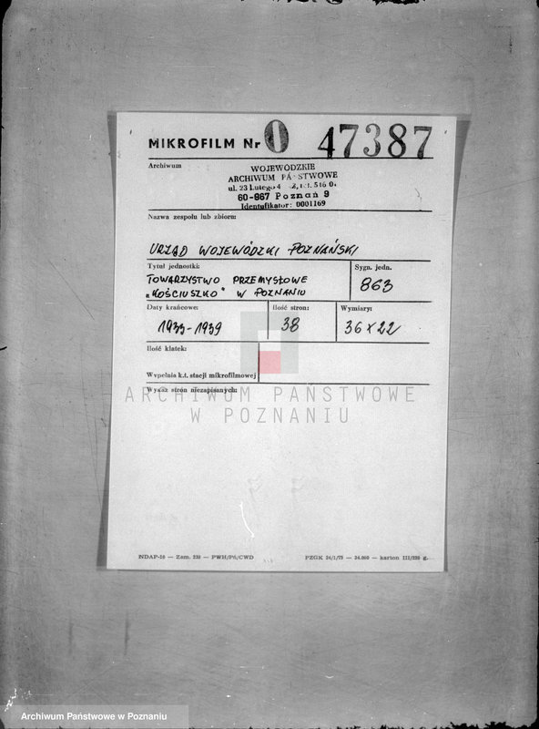 Obraz 2 z jednostki "/Towarzystwo Przemysłowe,,Kościuszko" Poznań/"