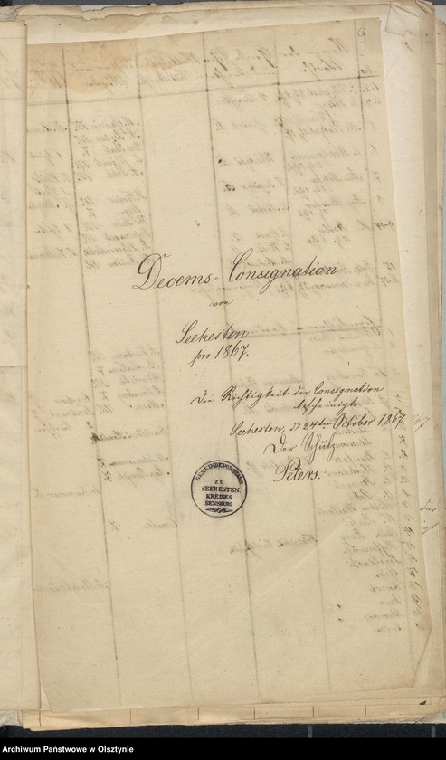 image.from.unit.number "Decems Consignation des Kirchspiels Seehesten"