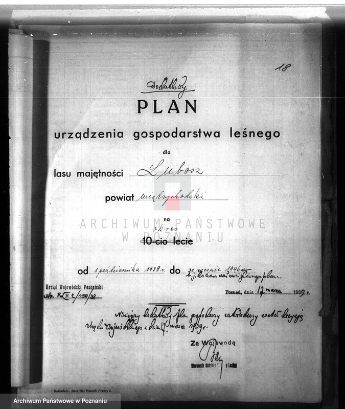 Obraz 20 z jednostki "Dodatkowy plan urządzania lasu dla lasu majątku Lubosz powiatu międzychodzkiego"