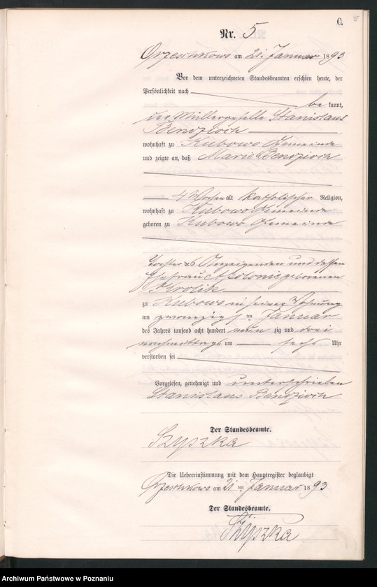 Obraz 8 z jednostki "Księga zgonów"