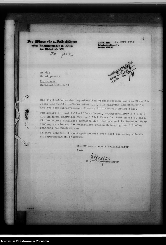 Obraz 5 z jednostki "Kirchenbücher der Umsiedler [korespondencja]"