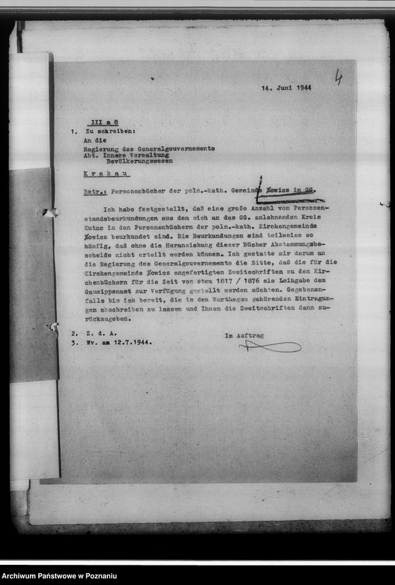 Obraz 8 z jednostki "[Korespondencja w sprawie ksiąg kościelnych ewangelickich i polsko-katolickich - dotyczy terenu tak zwanej Guberni]"