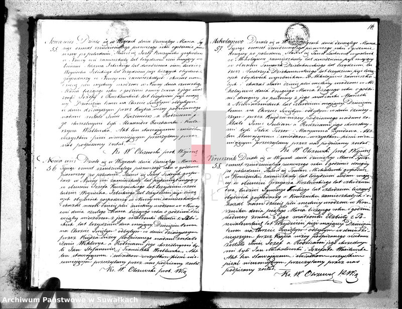 Obraz 18 z jednostki "Duplikat akt urodzonych, zaślubionych i zmarłych parafii wigierskiej w roku 1861"