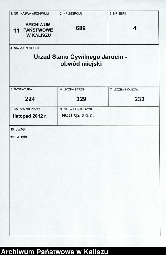 Obraz 1 z jednostki "[Księga zgonów]"